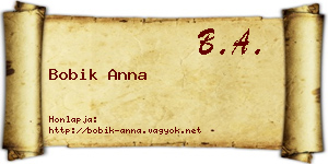 Bobik Anna névjegykártya