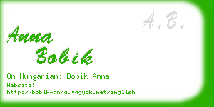 anna bobik business card